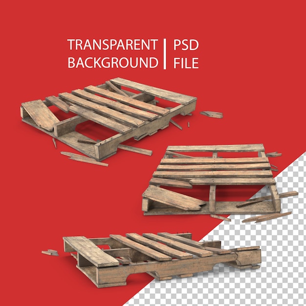 PSD beschadigde houten pallet png