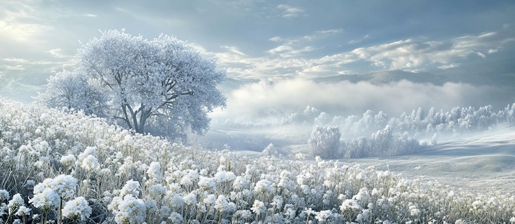 PSD besneeuwd winterlandschap