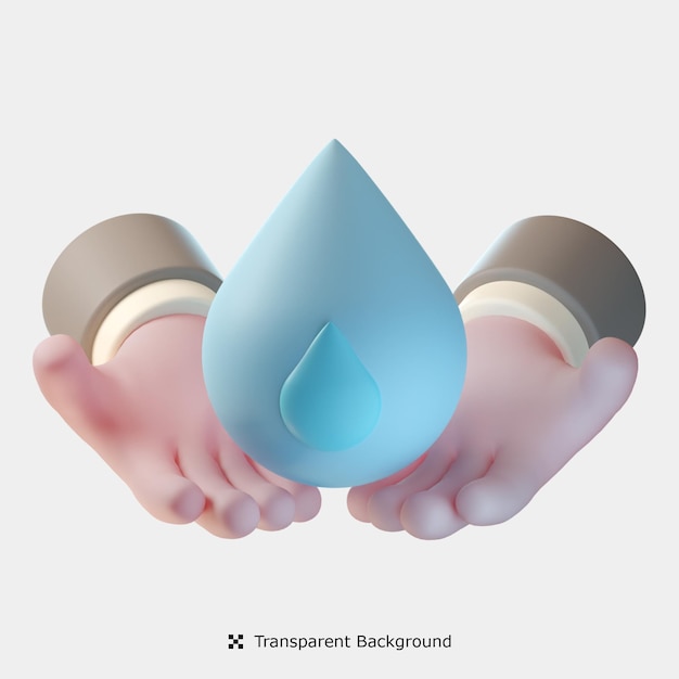 Bespaar water 3d pictogram illustratie