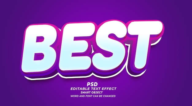 Miglior oggetto intelligente modello psd effetto testo modificabile 3d