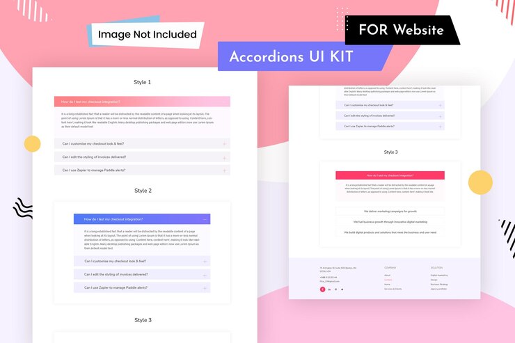 PSD best accordion faq ui kit for website