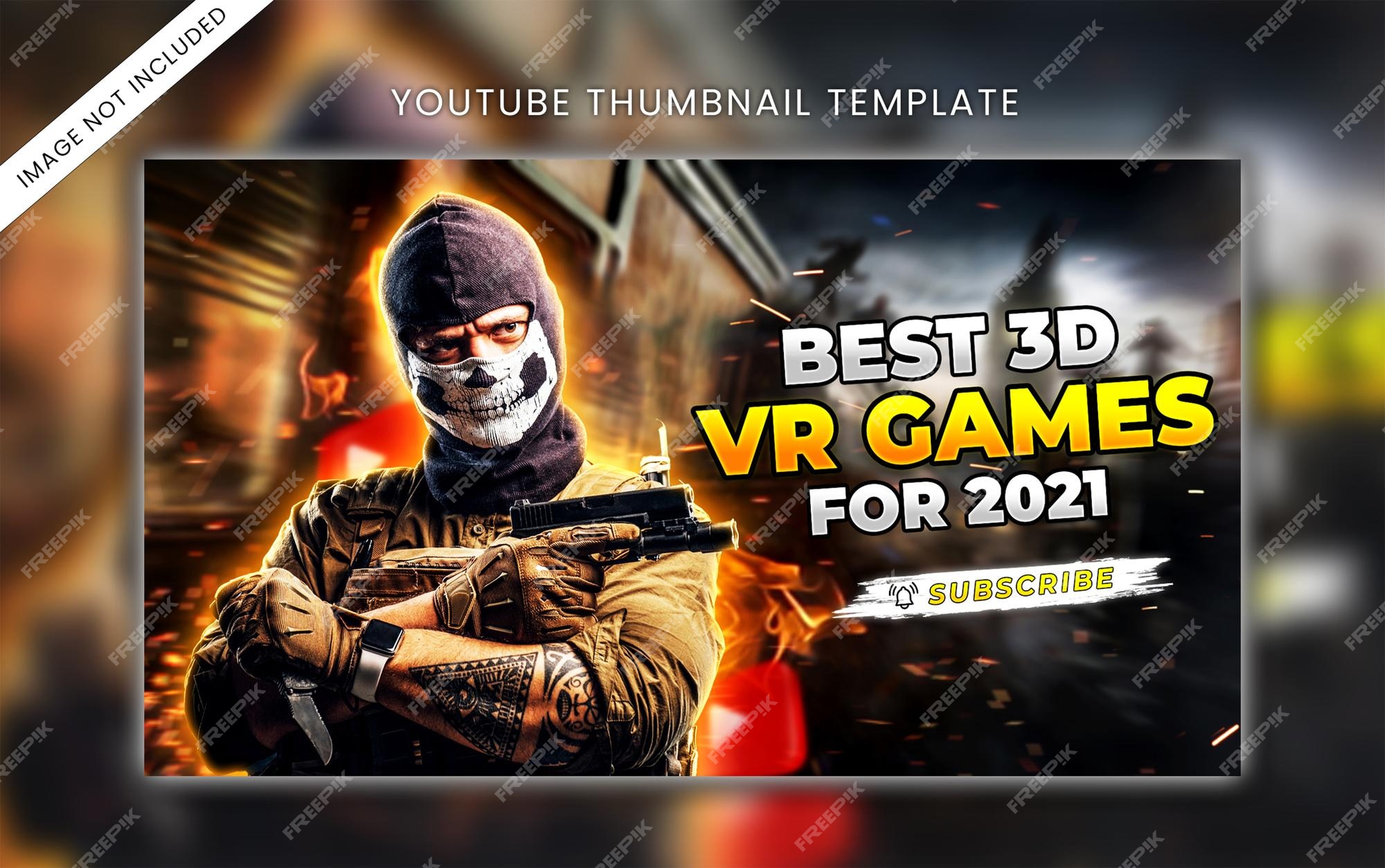 Premium PSD  Best action gaming  thumbnail design template download  psd file