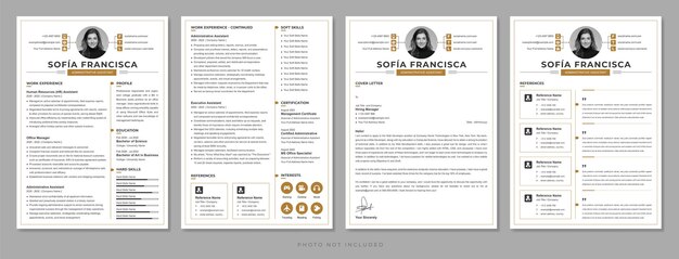 PSD best administrative assistant job resume template