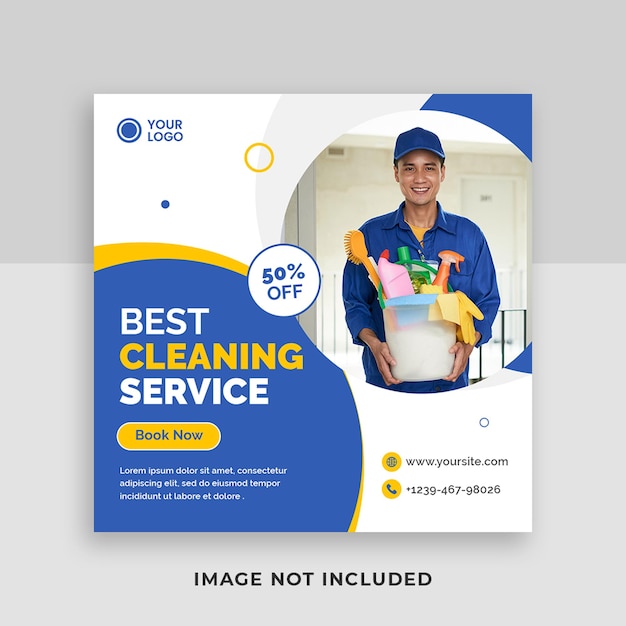 best cleaning service for home square social media post template