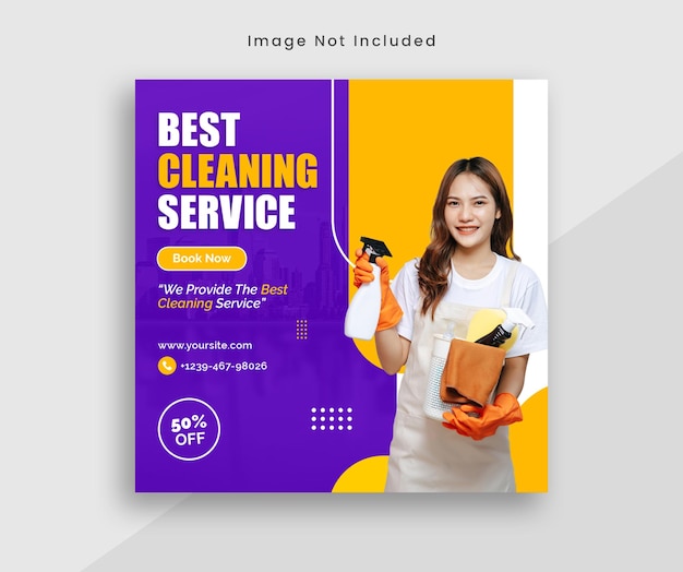 ホームスクエアソーシャルメディア投稿テンプレートのための最高のクリーニングサービス