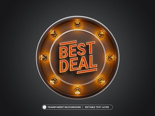 PSD best deal banner psd text effect