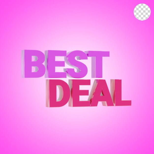 best deal shopping text 3d icon