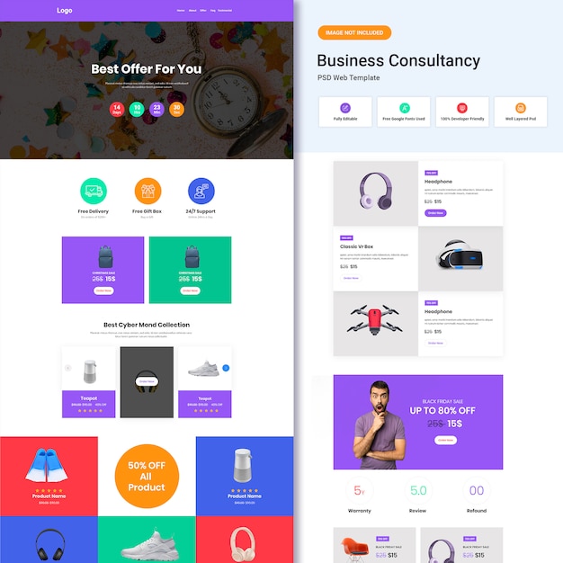 PSD best deals web template