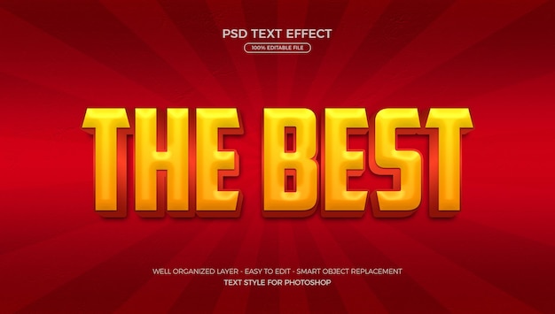 PSD il miglior modello di effetti di testo 3d modificabile