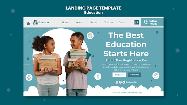 PSD best education landing page template