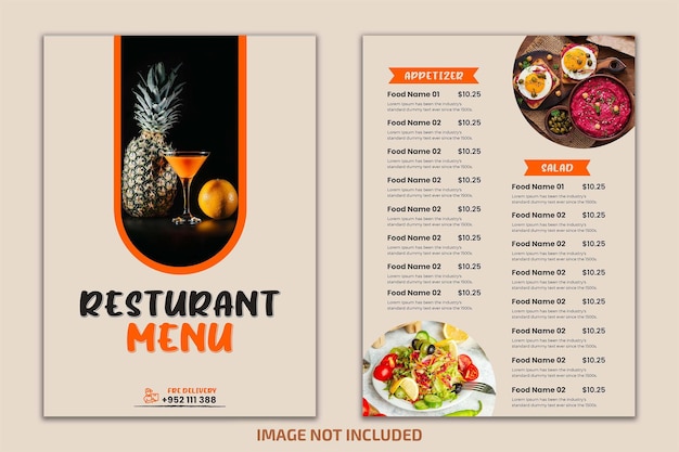 best food menu template design for restaurant