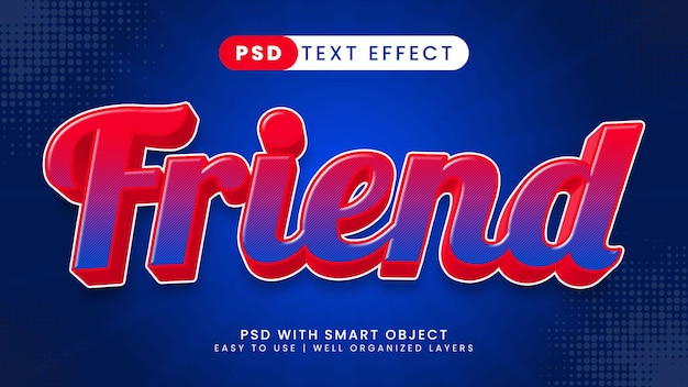 Migliori amici effetto testo fumetto modificabile e stile di testo comico