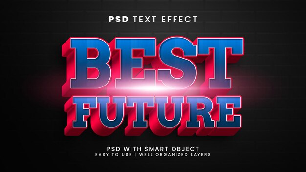 PSD best future 3d editable text effect with mission and vision text style