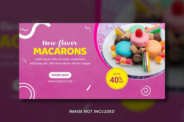 PSD best macarons banner designer