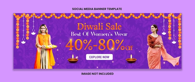 Best of woman wear diwali sale social media banner template