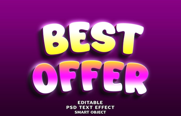 PSD best offer 3d text effect design