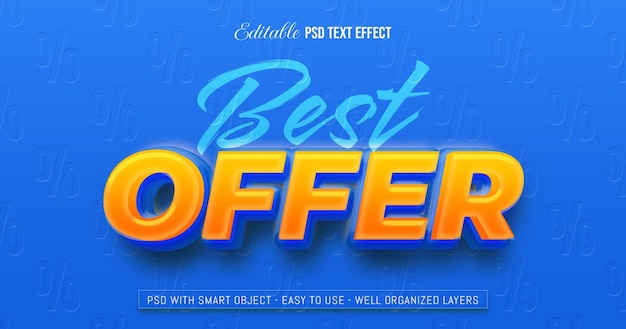 Best offer text editable 3d style text effect