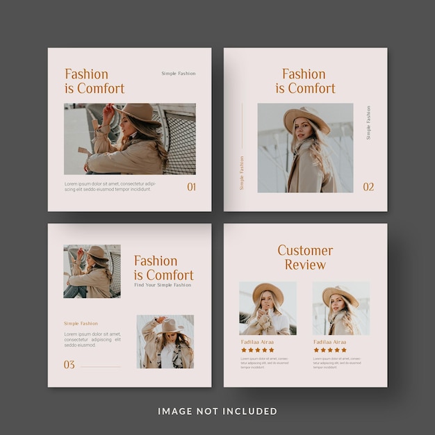 PSD best outfits fashion instagram post template