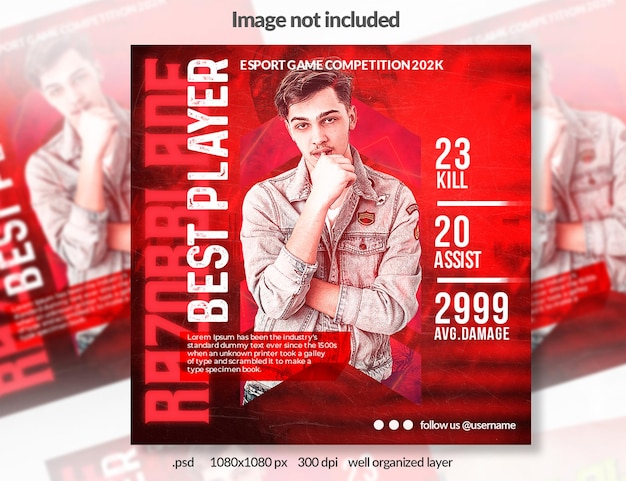 Best player esport gaming social media flyer banner template