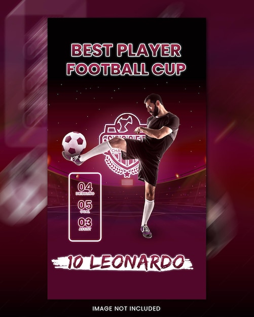 PSD best player football championship 2022 story post banner template