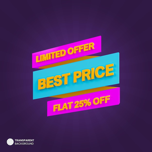 PSD best price sale 3d promotion banner