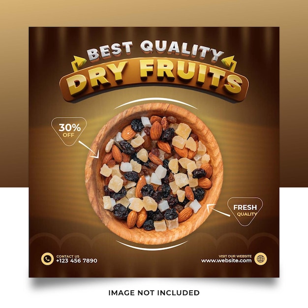 Best quality dry fruits social media post template