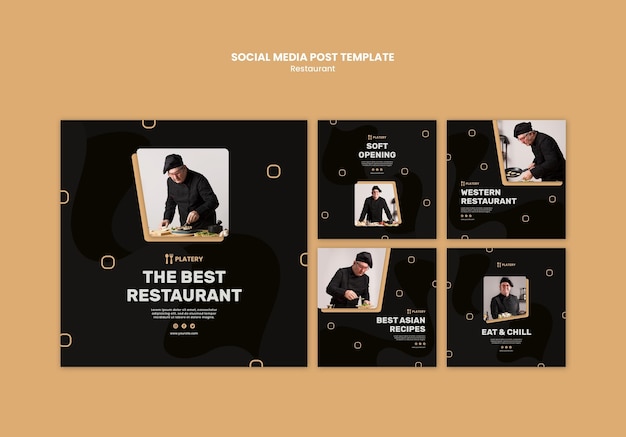 PSD the best restaurant social media post template