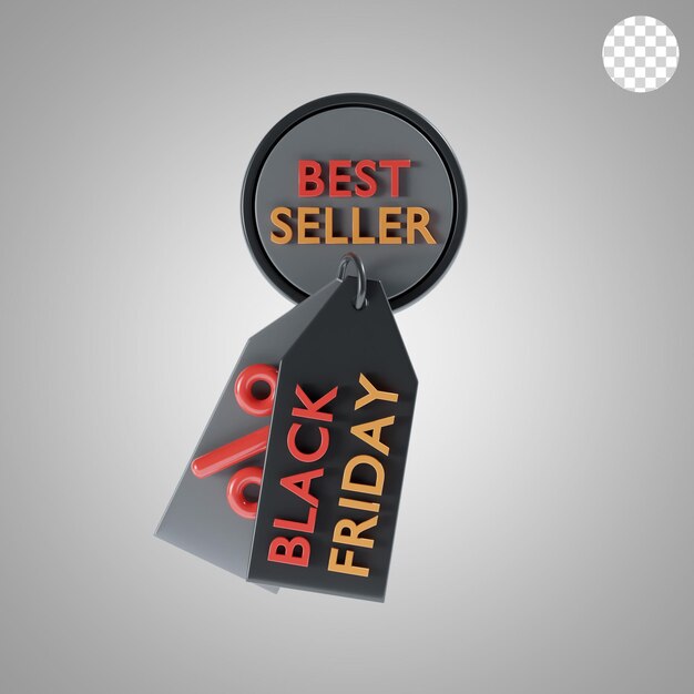 PSD best seller tag 3d icon