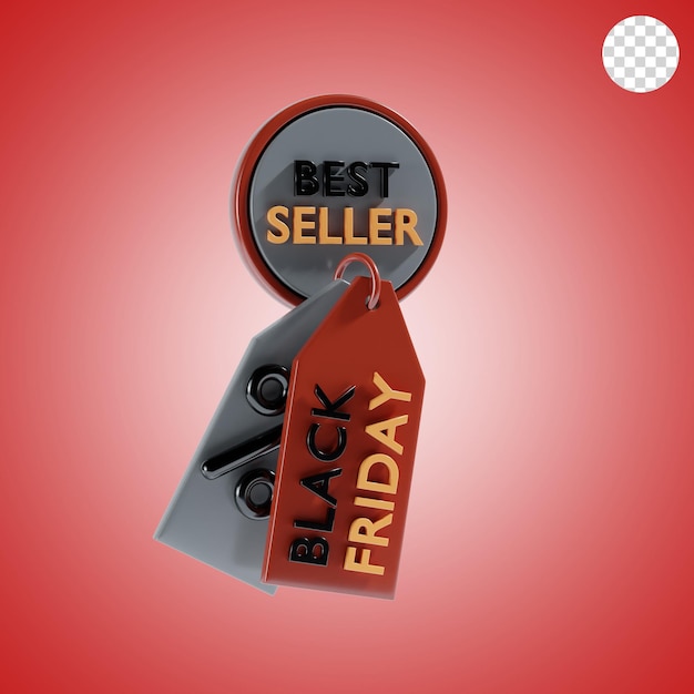PSD best seller tag 3d icon