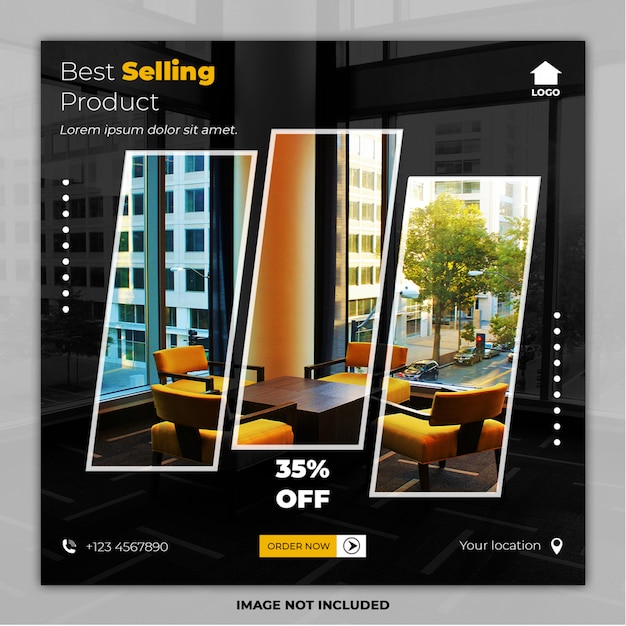 Best selling furniture social media post banner templates