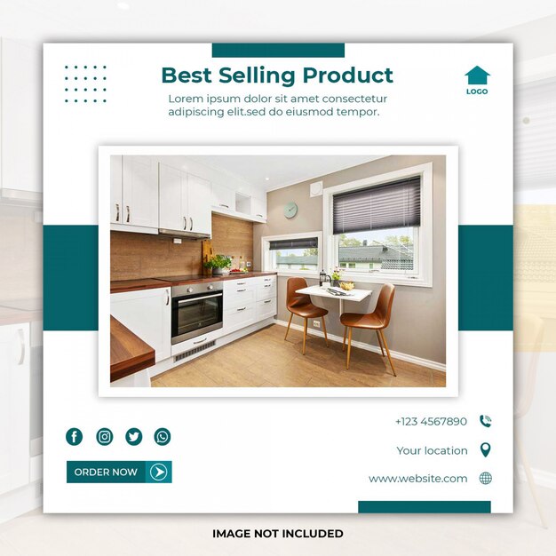 Best selling furniture social media post template banner