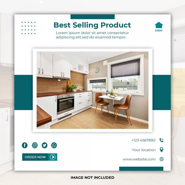 ベストセラーの家具ソーシャルメディア投稿テンプレートバナー