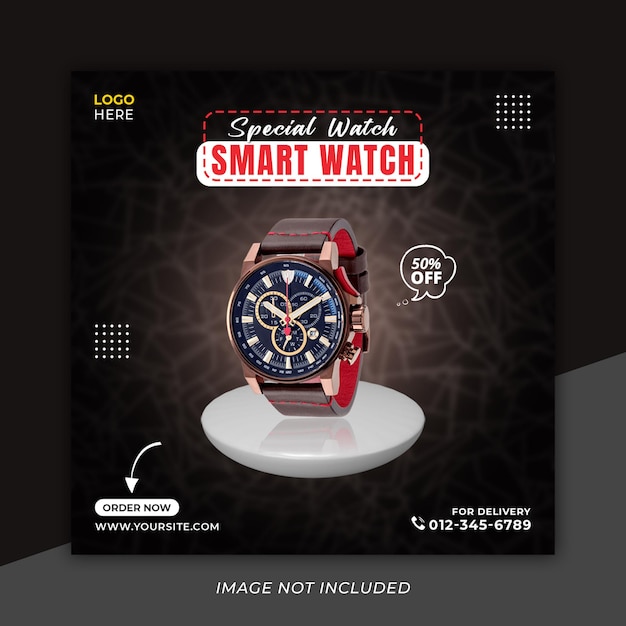 Best selling watch sale social media instagram post template premium psd