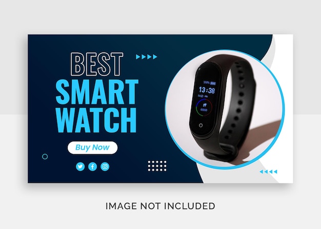 PSD best smart watch youtube thumbnail or web banner template