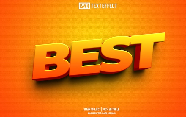 PSD miglior effetto di testo font tipografia modificabile testo 3d