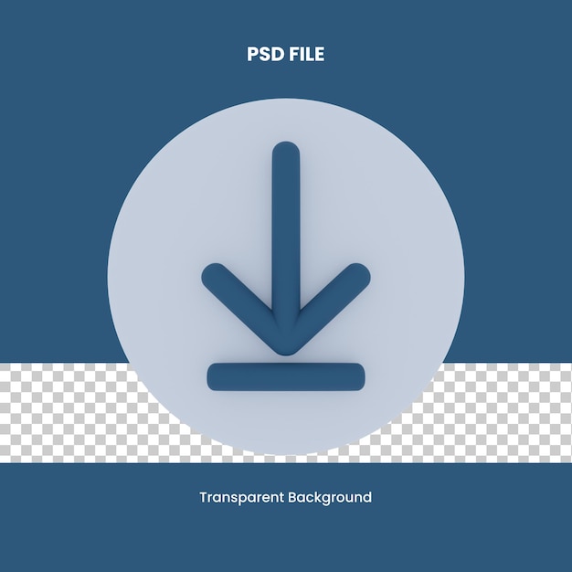 bestand downloaden pijl 3D-rendering pictogram illustratie pijl