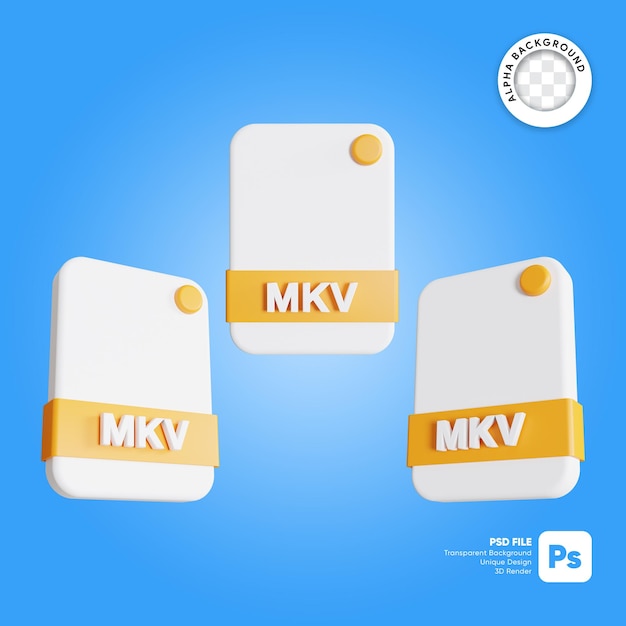 Bestandsindelingen mkv 3d icon render