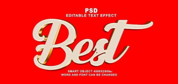 PSD beste 3d-bewerkbare photoshop-teksteffect met schattige achtergrond