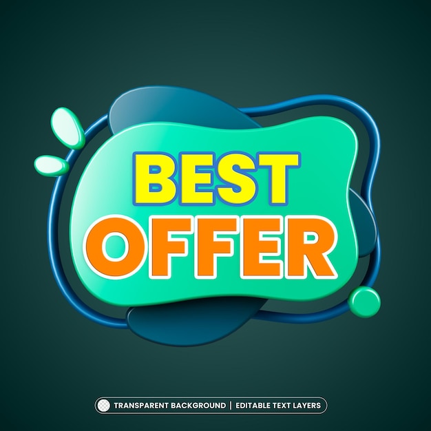 Beste aanbieding 3D-banner met bewerkbare tekst voor promotie