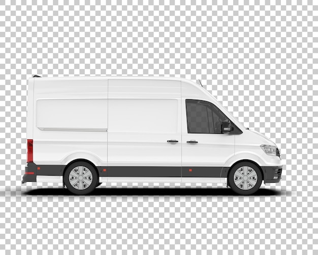 Bestelwagen op transparante achtergrond 3d-rendering illustratie