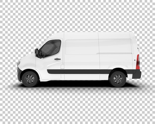 PSD bestelwagen op transparante achtergrond 3d-rendering illustratie