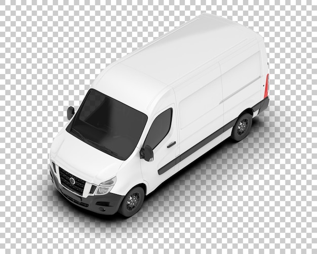 PSD bestelwagen op transparante achtergrond 3d-rendering illustratie