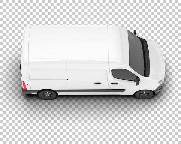 PSD bestelwagen op transparante achtergrond 3d-rendering illustratie