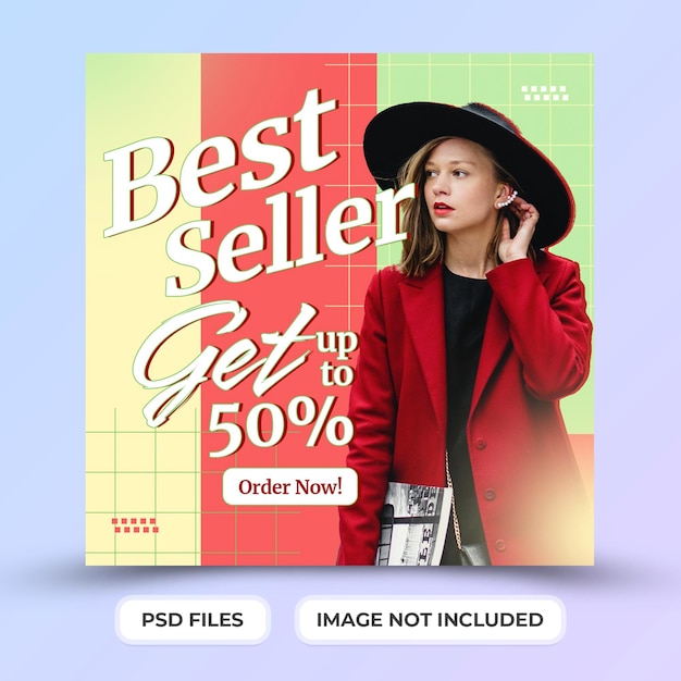 PSD bestseller mode verkoop social media postsjabloon premium psd