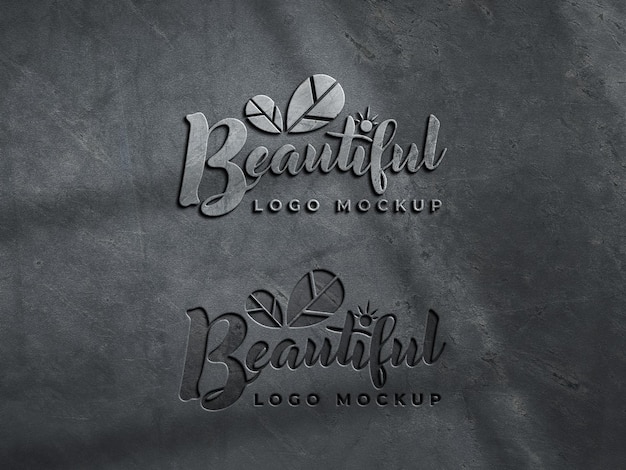 Beton 3D en geperst gegraveerd Dual logo mockup