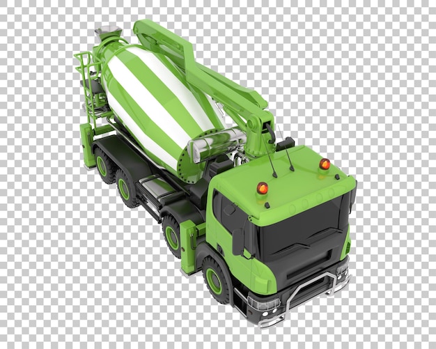 PSD betonmixer op transparante achtergrond 3d-rendering illustratie