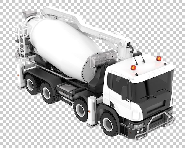 PSD betonmixer op transparante achtergrond 3d-rendering illustratie