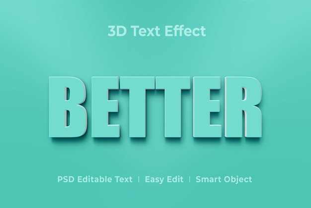better 3d text style effect mockup template premium