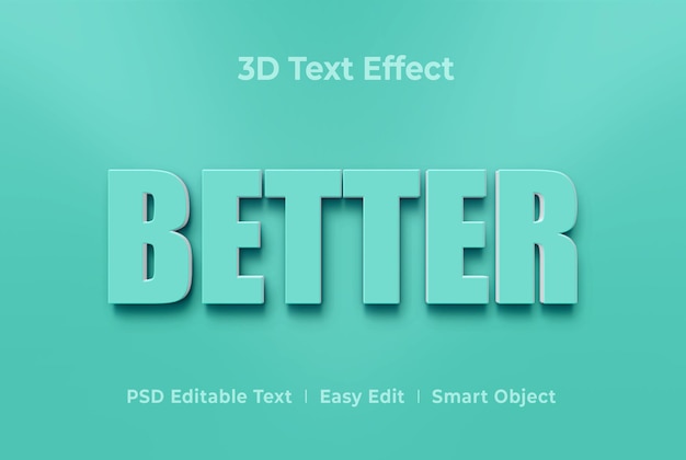 Better 3d text style effect mockup template premium