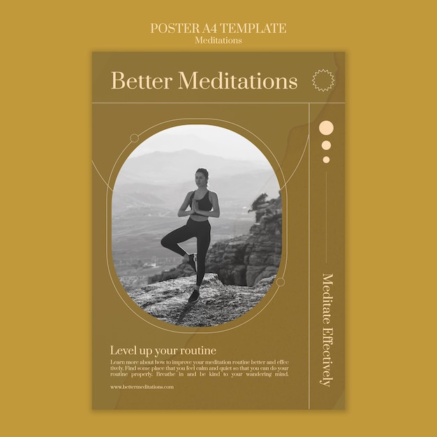 PSD better meditations poster template